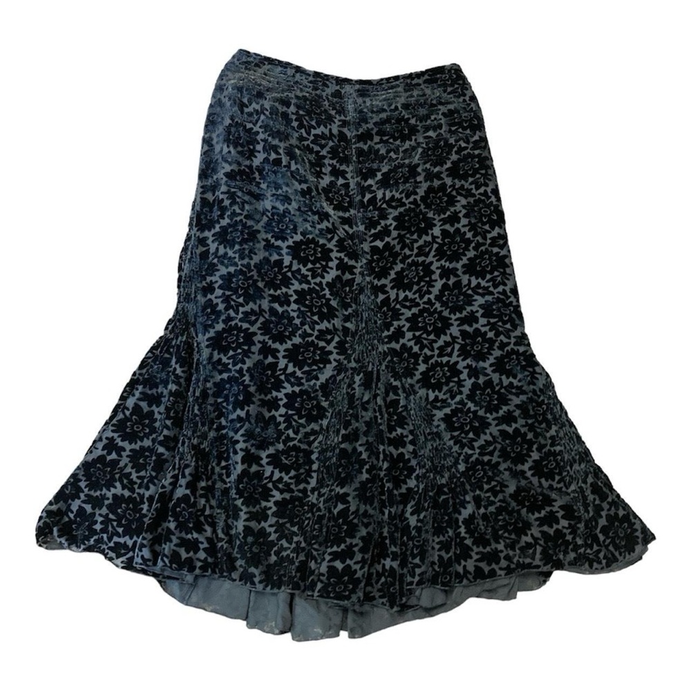 DKNY Velvet Floral Skirt with nude lining.